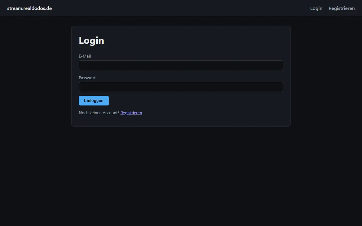 RealDodos Stream – Ansicht am PC