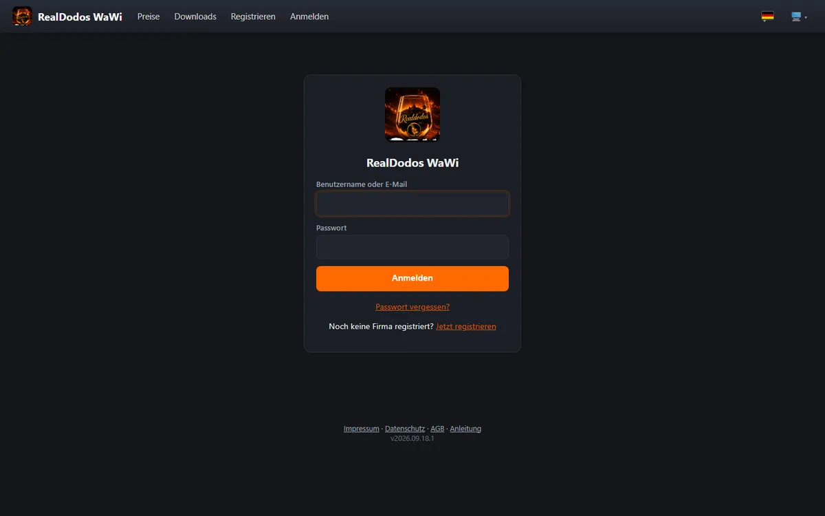 WaWi – Ansicht am PC