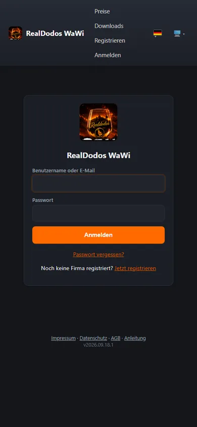 WaWi – Ansicht am Handy